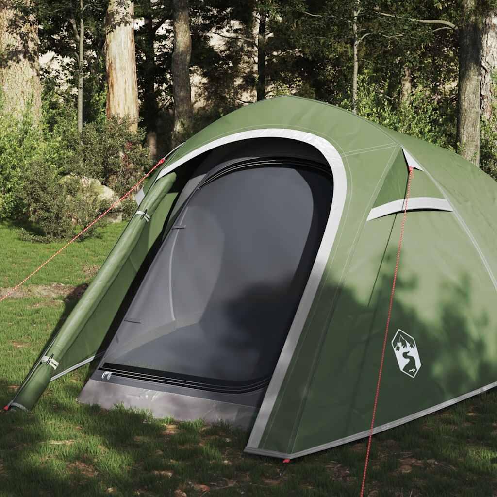 Vidaxl - Tente Tunnel Vidaxl 3 Personnes - Étanche Verte - Tente - Incolore|vert - 3 Places - Decathlon