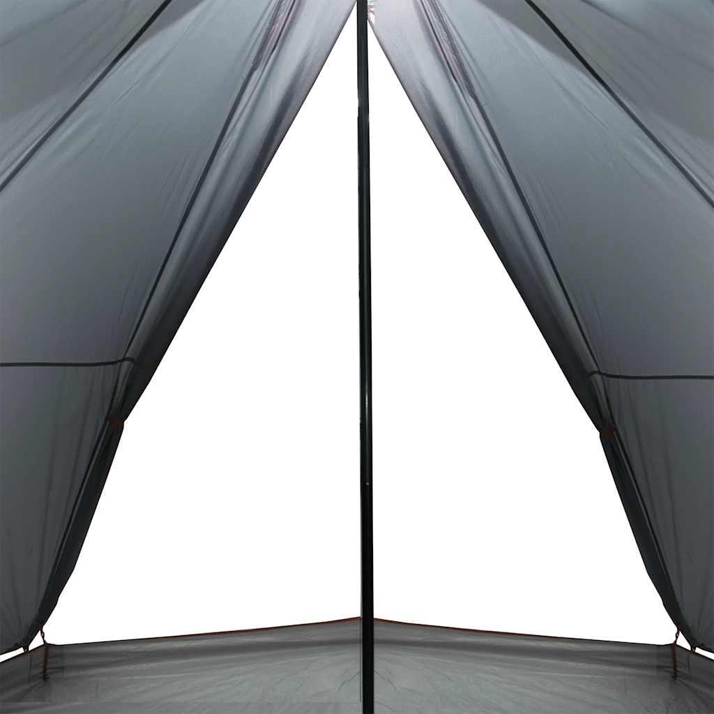 VidaXL Tipi-tent voor 8 personen, waterdicht, grijs en oranje 7/7