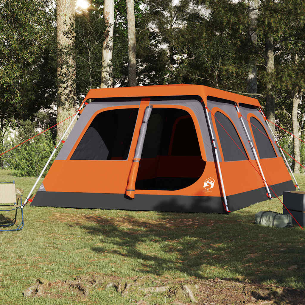 Tente Dome Vidaxl 8 Personnes - Montage Rapide en Gris et Orange 3/7