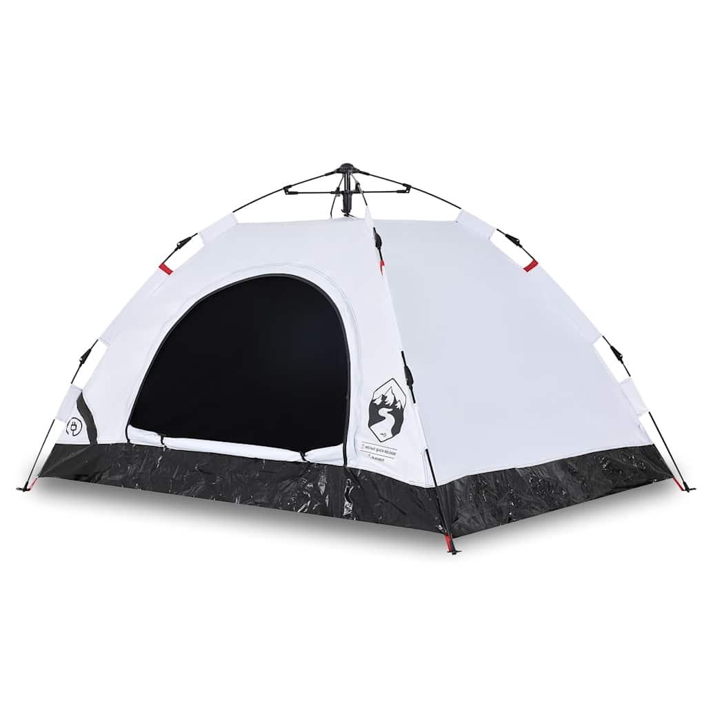 Tente VidaXL 4 places tissu occultant, ouverture rapide, blanche 2/7