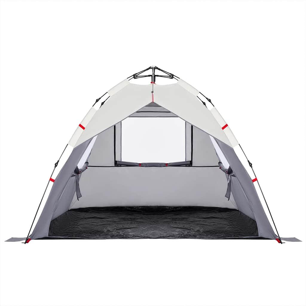 Tente de plage VidaXL 3 personnes imperméable grise 7/7
