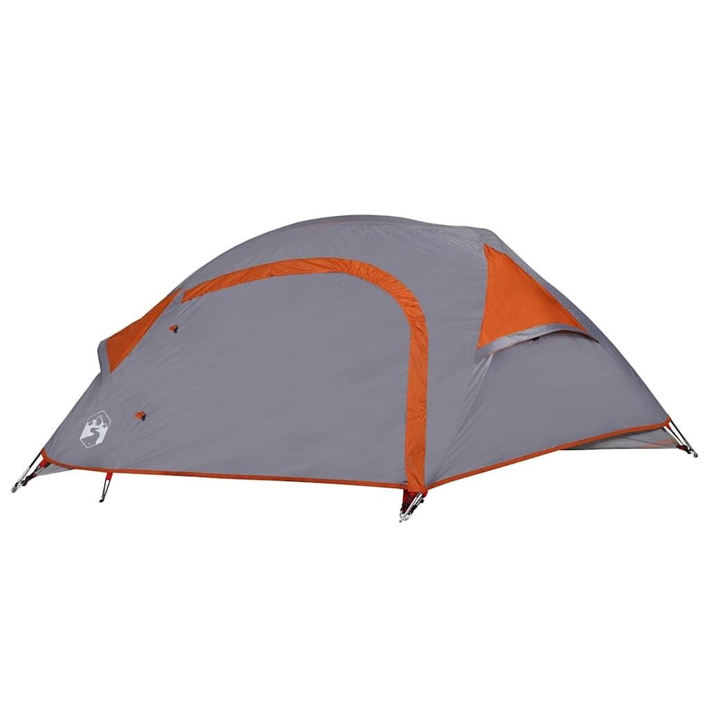 Vidaxl Kuppelzelt für 1 Person - Wasserdicht Grau und Orange 7/7