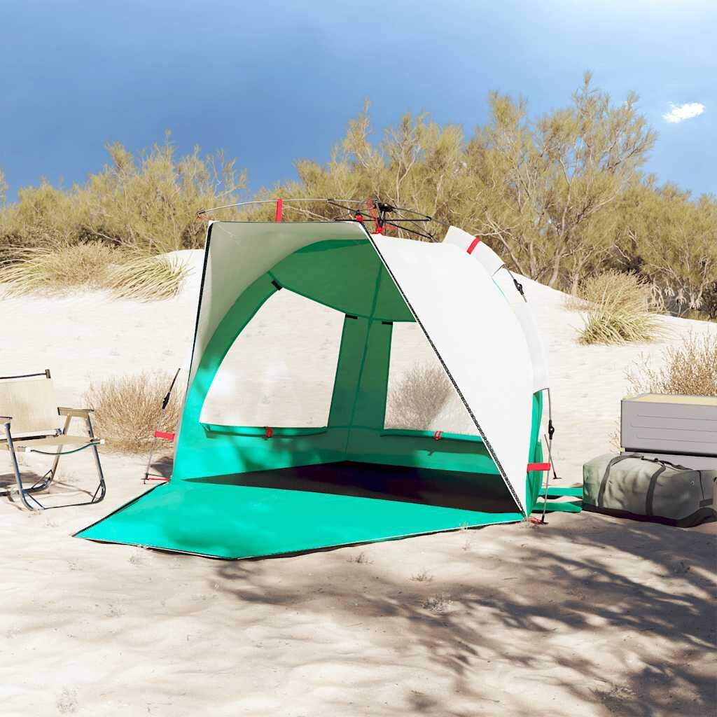 Tienda de playa VidaXL para 2 personas, impermeable, montaje rápido, verde mar 3/7