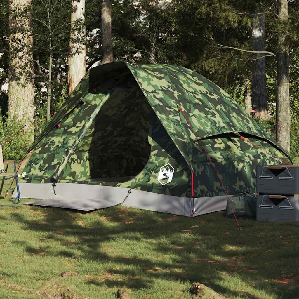 Vidaxl - Tente Dome Imperméable Camouflage Pour 2 Personnes - Tente - Incolore|marron|vert - 2 Places - Decathlon