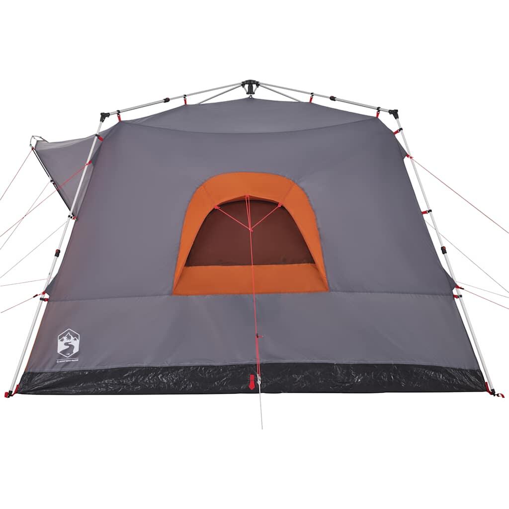 Tente familiale VidaXL 7 personnes ouverture rapide gris/orange 7/7