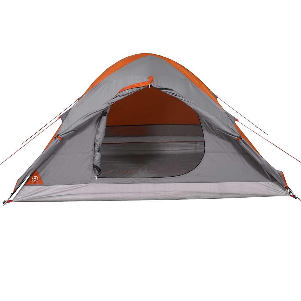 VidaXL 2-Personen Kuppelzelt - Wasserdicht Grau und Orange 7/7