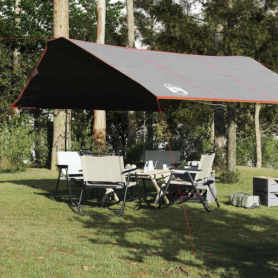 Auvent de Camping Étanche 420 x 440 cm Gris et Orange
