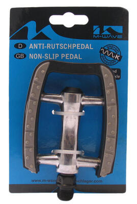 Pedaalset anti-slip aluminium zilver met kogellager
