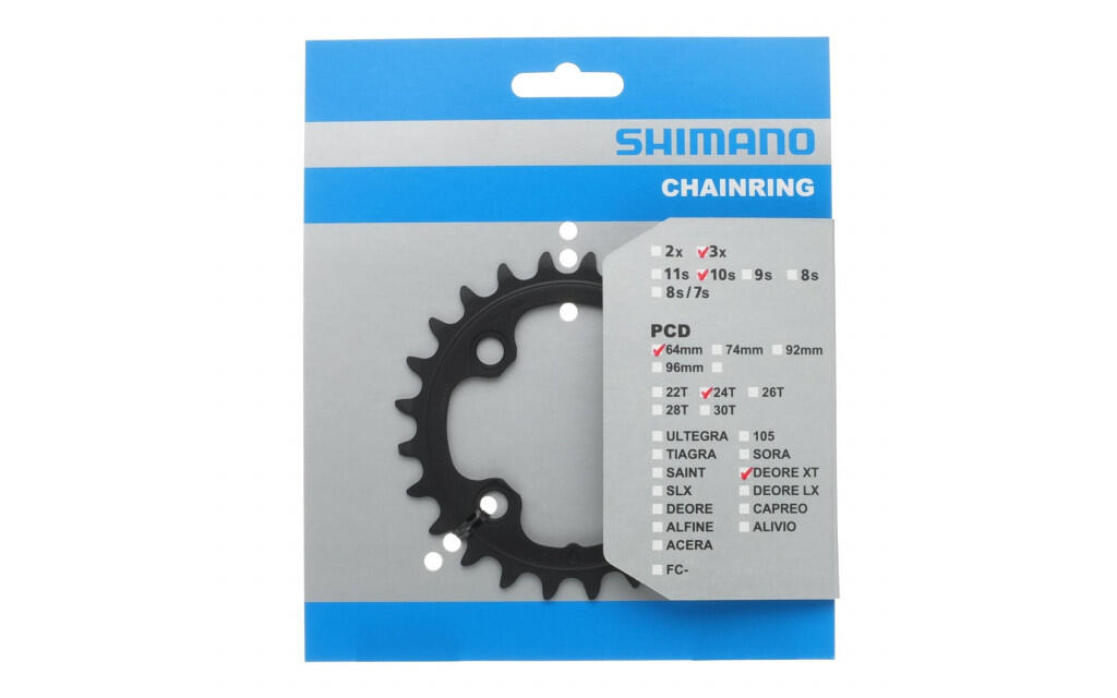 couronne de chaîne Deore XT FC-M770 24T-AE 10S 64 mm noir 2/2