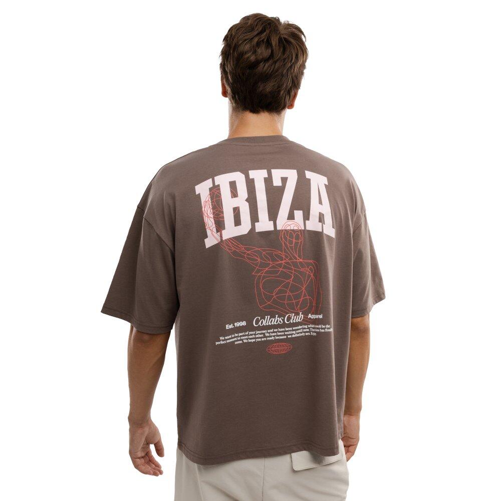 Camiseta holgada hombre Ibiza lifestyle IBZ Ibi Brown Marrón 2/6