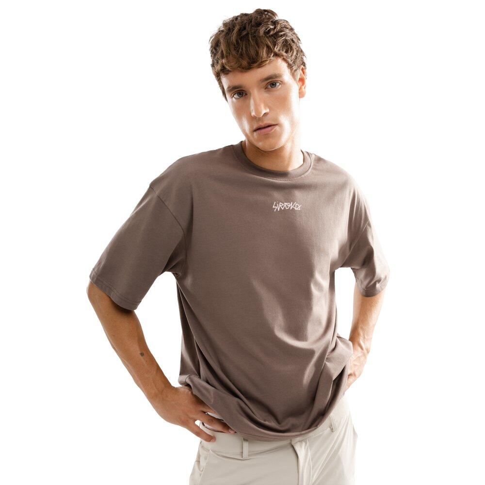 SIROKO Maglietta larga loose fit da uomo Lifestyle IBZ Ibi Brown Marrone