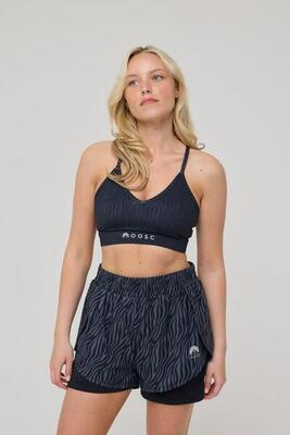 Dames fitness sport-bh gemiddelde steun infinite black tiger