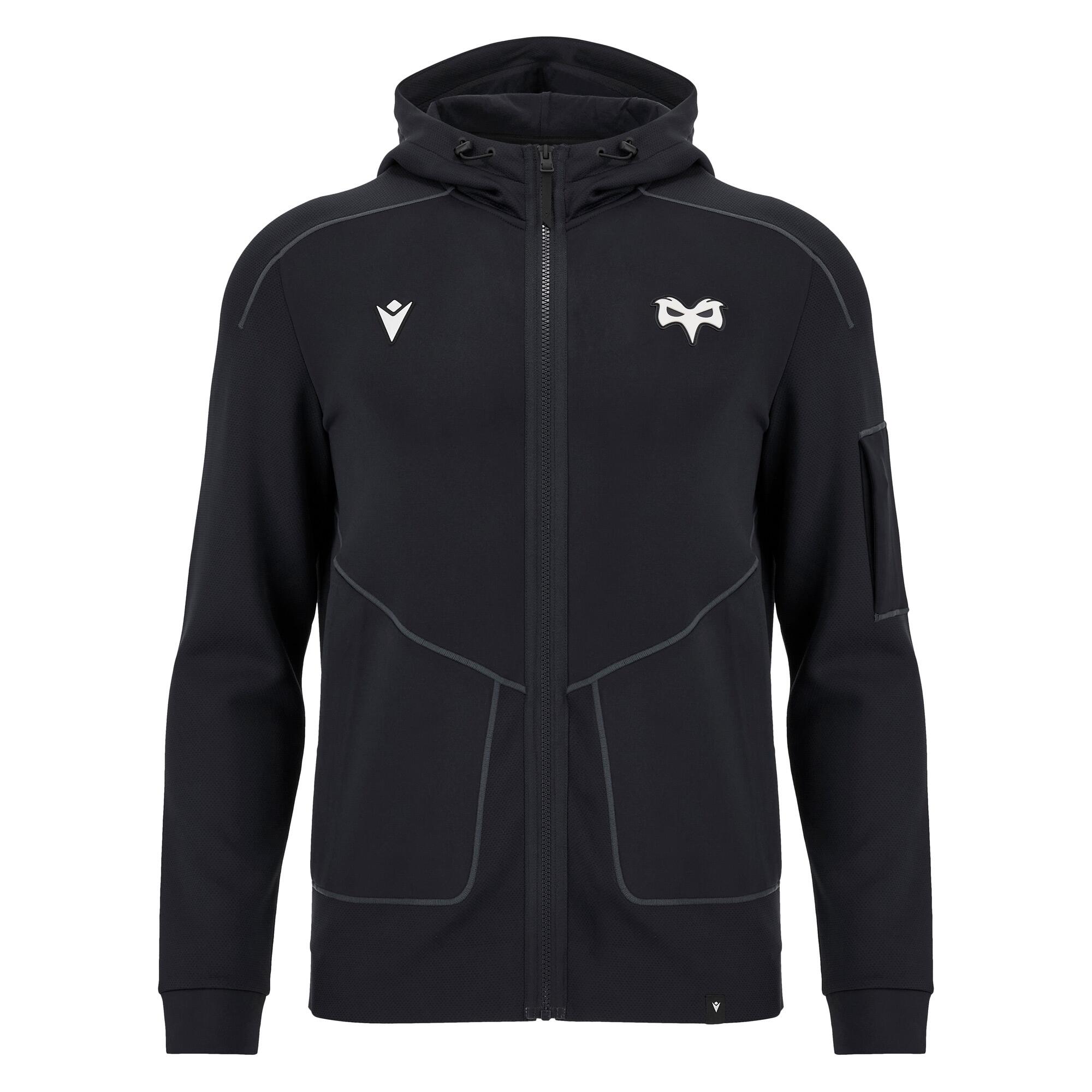 Macron Ospreys Rugby 2025/26 Herren Hoodie – Baumwolle, Italienische Qualität, NEU!