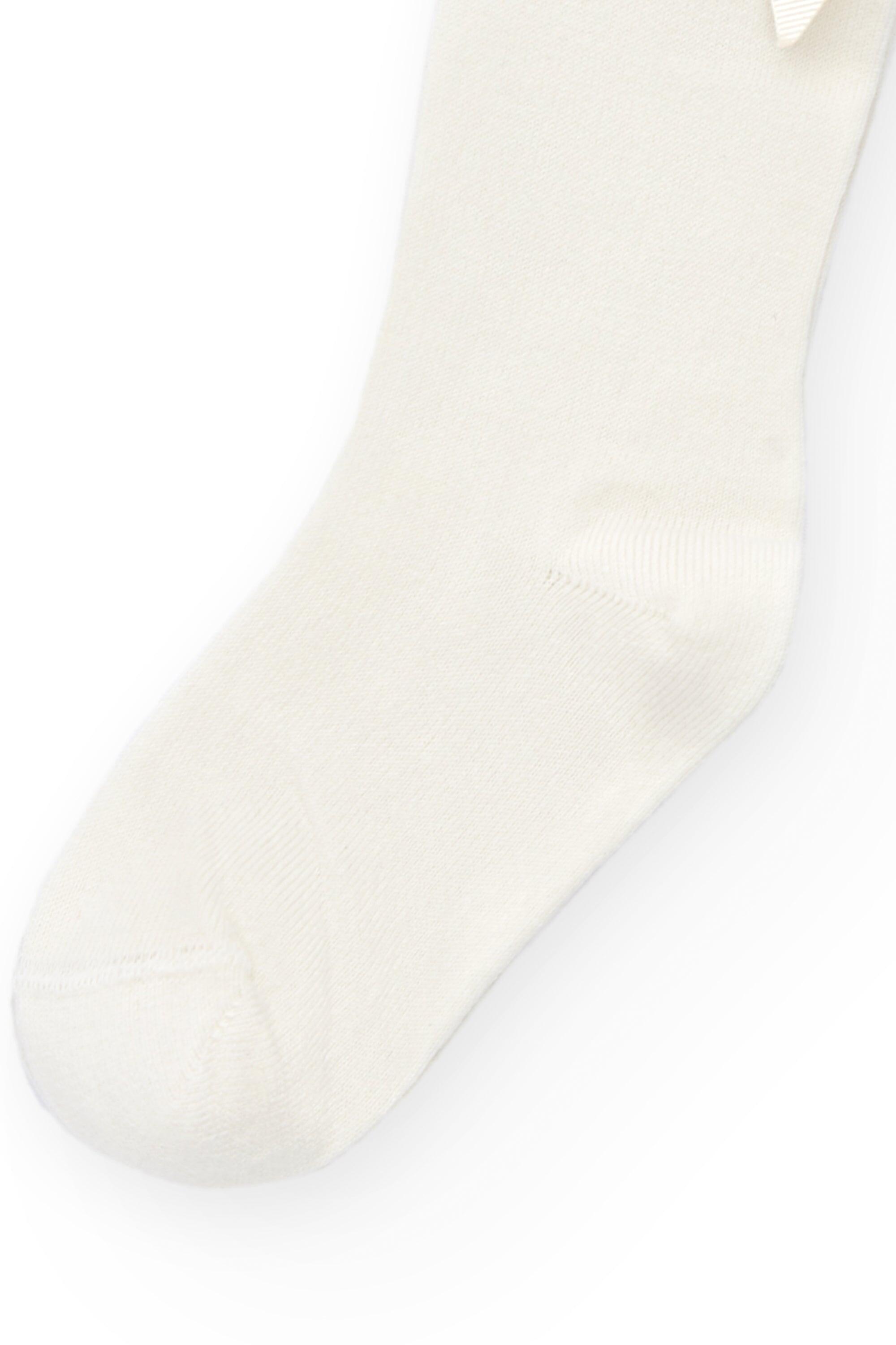 Meia-calça infantil branca com laço Valentin & 2/2