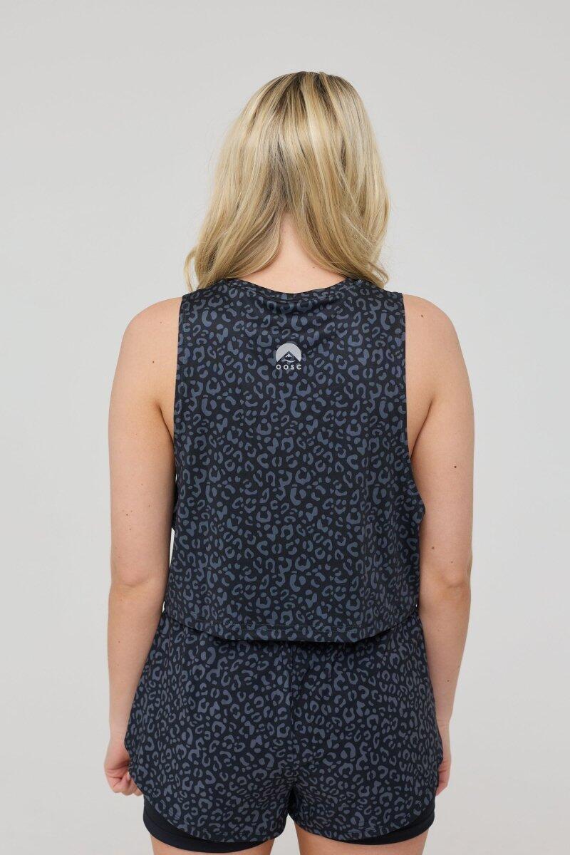 Dames Fitness Tanktop Crop Infinite Black Leopard 2/5