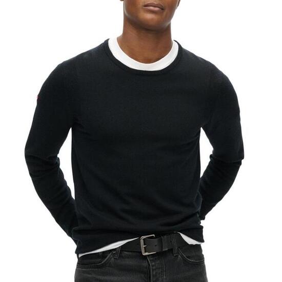Pull Noir Homme Superdry Merino Crew Jumper