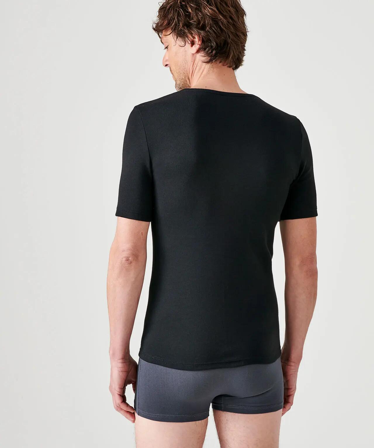 T-shirt thermique Thermolactyl manches courtes maille interlock  - Noir 3/4