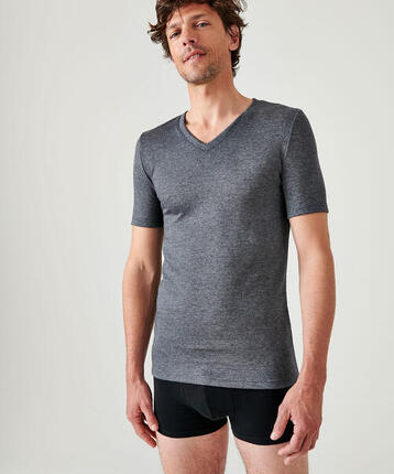 T-shirt double face col V thermique Thermolactyl