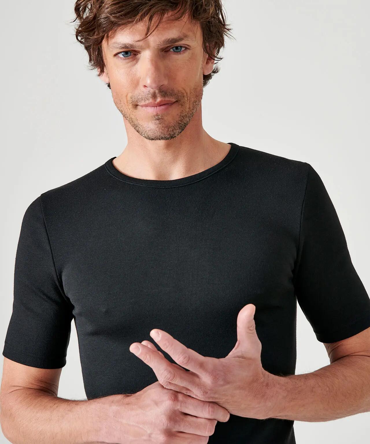T-shirt thermique Thermolactyl manches courtes maille interlock  - Noir 2/4