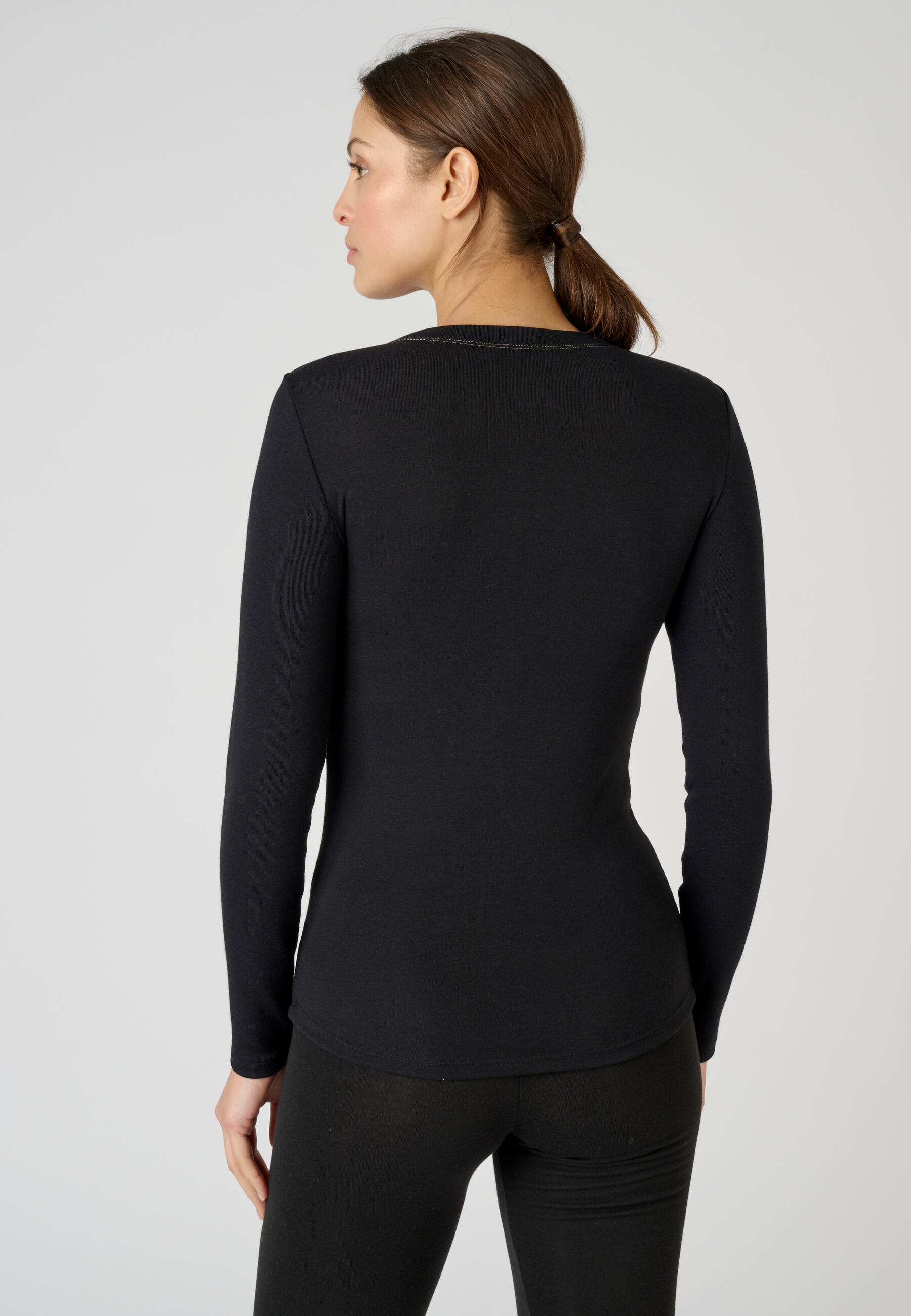 T-shirt fine côte thermique Thermolactyl Sensitive, col rond 3/5