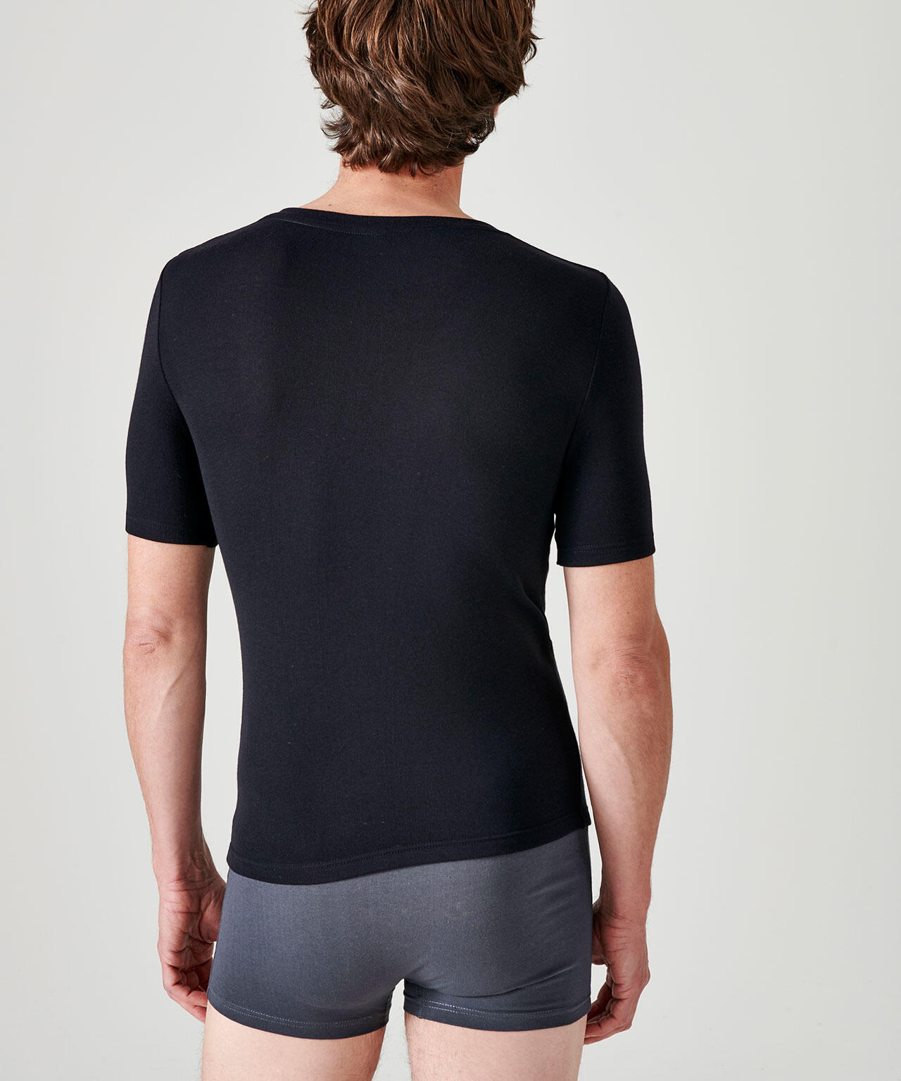 T-shirt col rond manches courtes fine côte Thermolactyl 3/4
