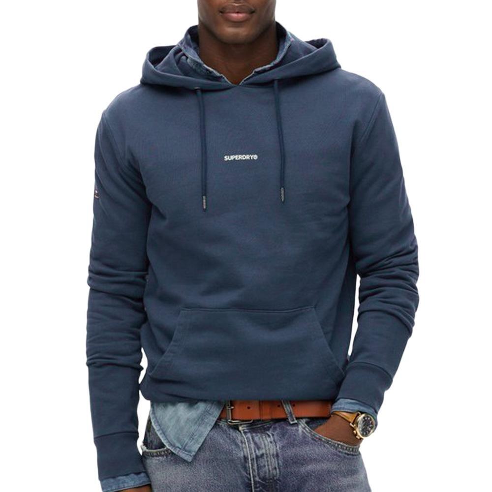 Superdry - Sweat À Capuche Marine Homme Superdry Plain Hood - Sweat-shirt - Bleu - Decathlon