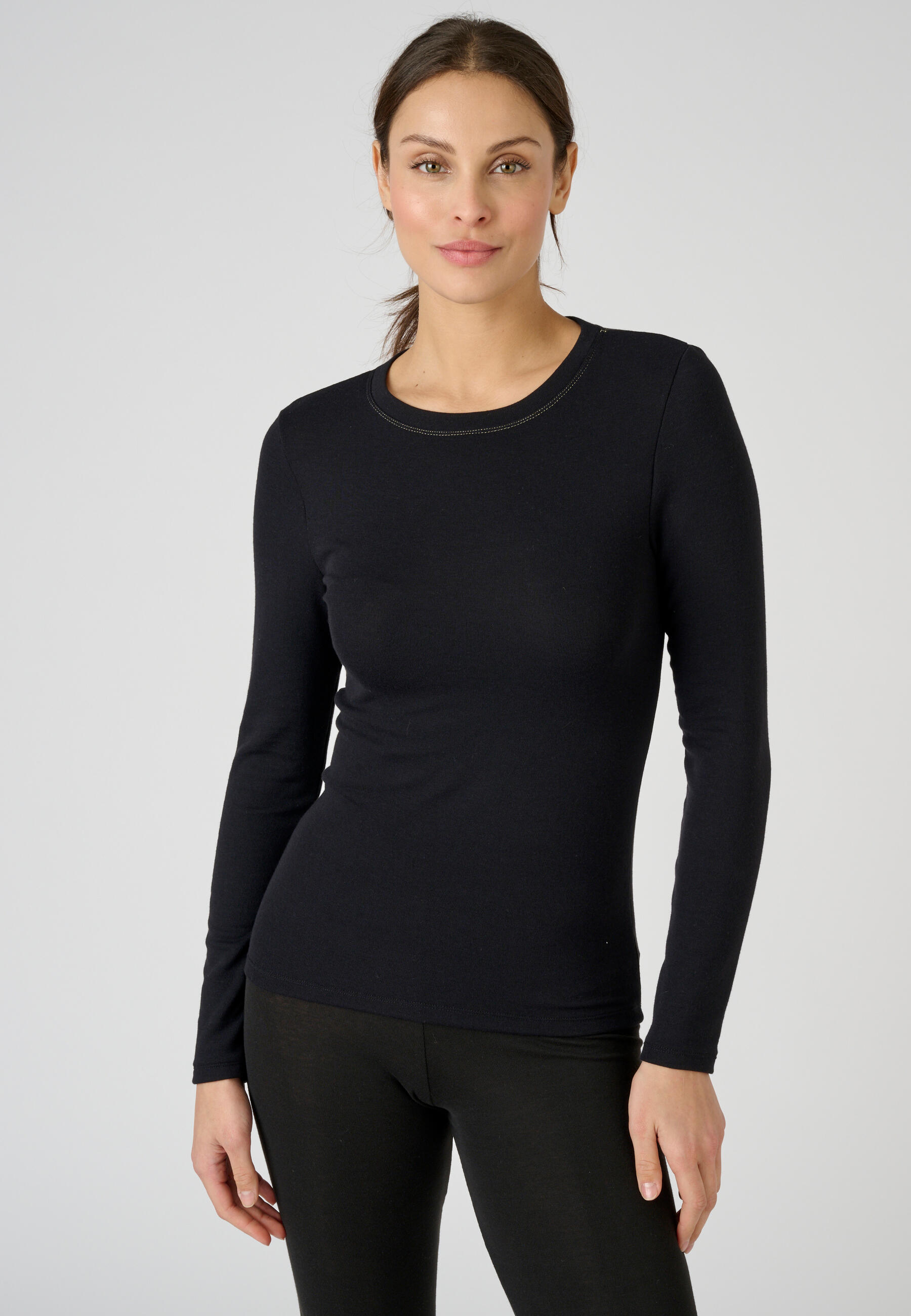 T-shirt fine côte thermique Thermolactyl Sensitive, col rond 4/5