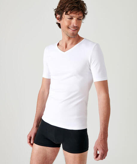 T-shirt col V manches courtes maille classique thermique Thermolactyl