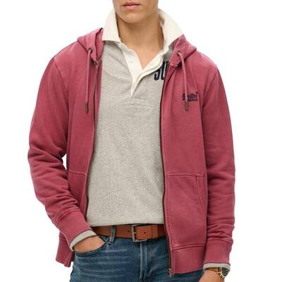 Geweven hoodie met rits en logo superdry essential