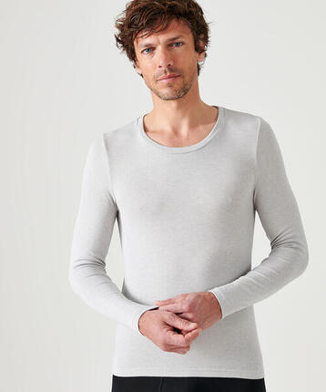 T-shirt col rond manches longues fine côte thermique Thermolactyl Sensitive