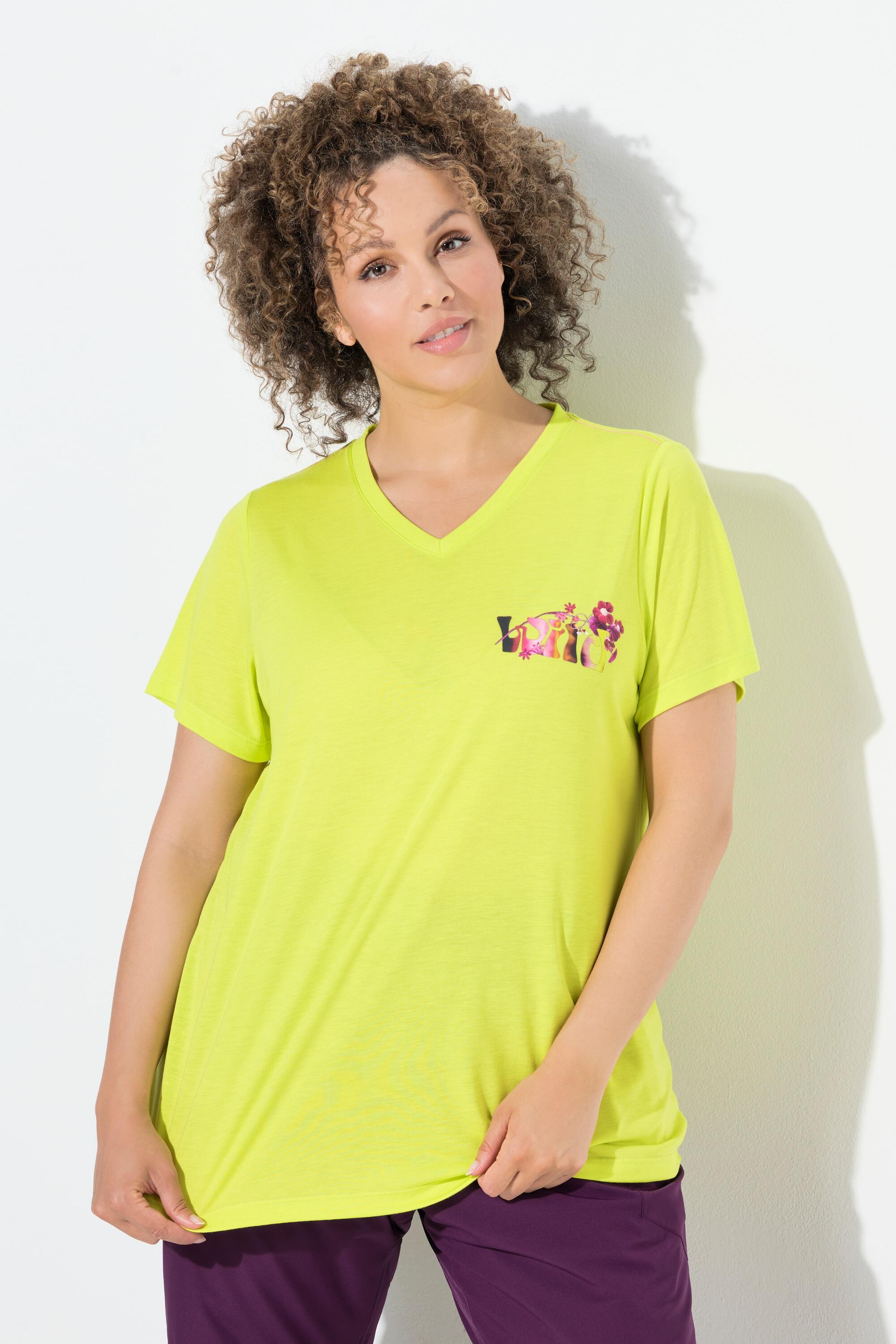 Femme T-shirt technique à col V et manches courtes message Wild 5/6