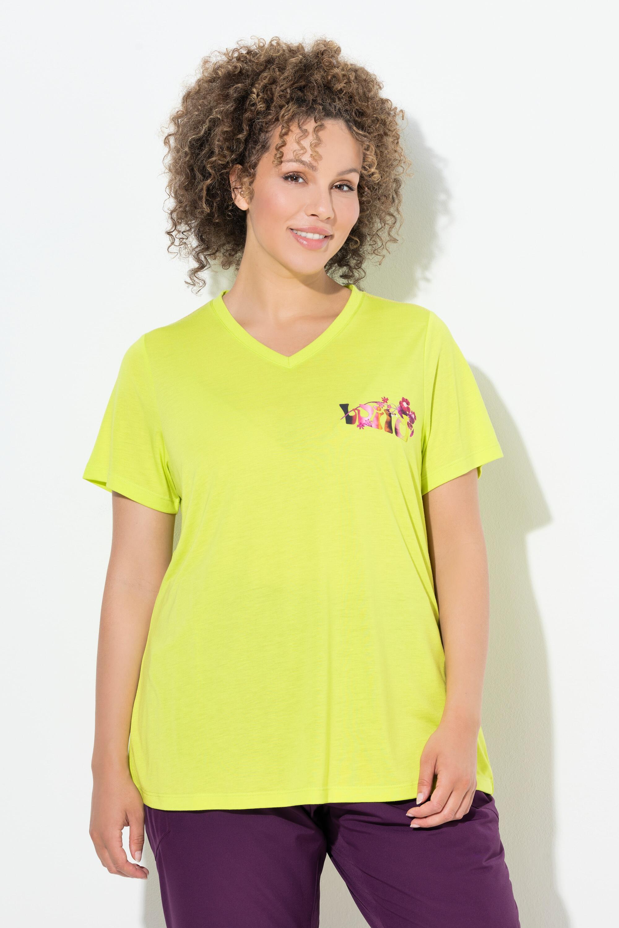 Femme T-shirt technique à col V et manches courtes message Wild 1/6