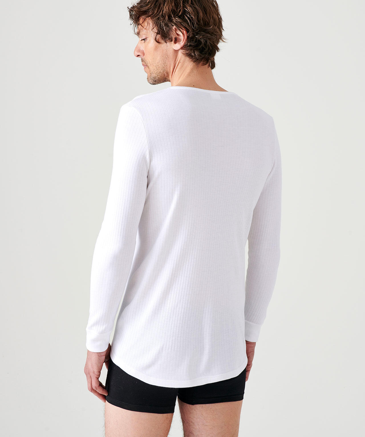 T-shirt thermique Thermolactyl col rond, côtes molletonnées 3/4