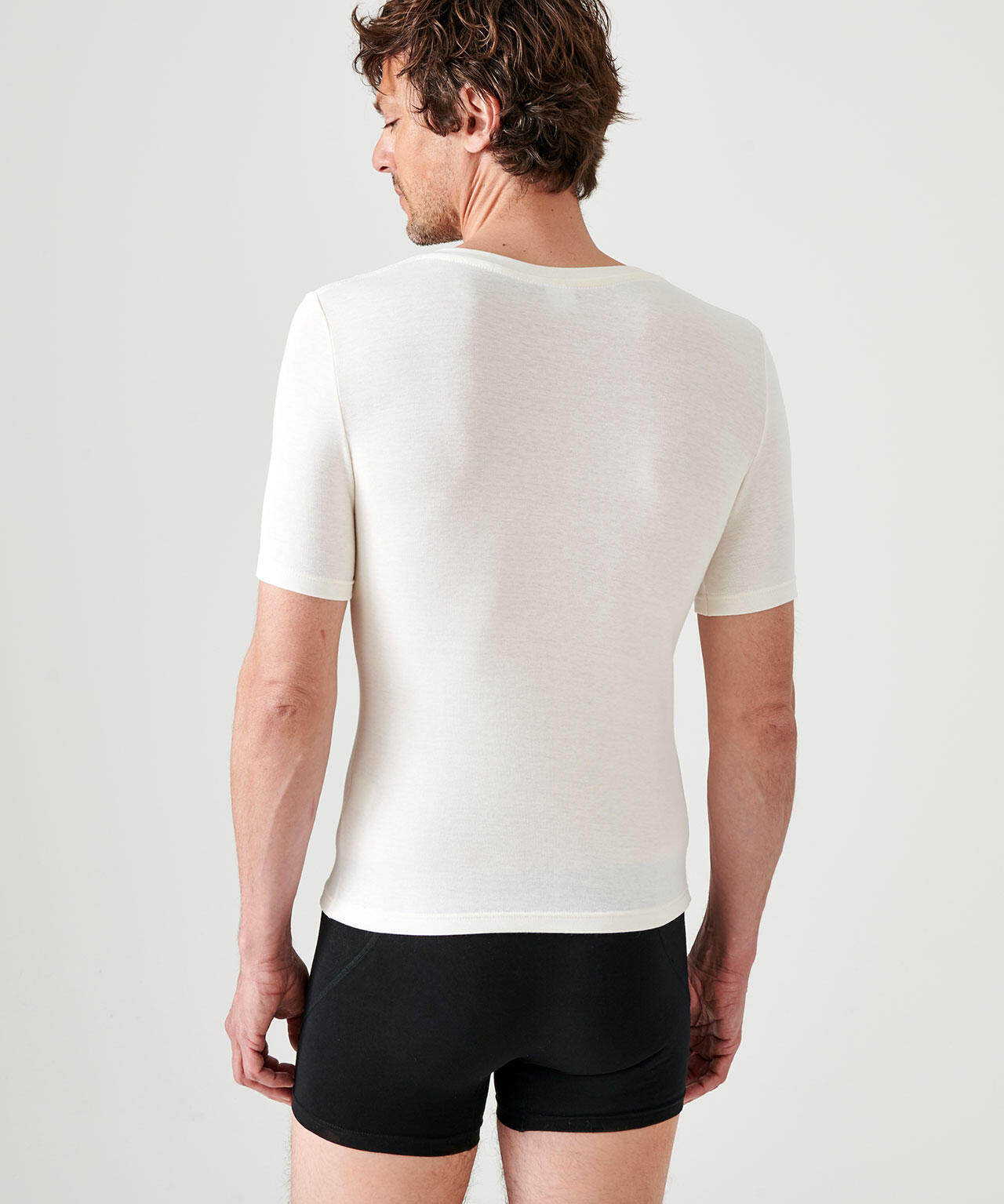 T-shirt col V manches courtes fine côte thermique Thermolactyl Sensitive 3/4