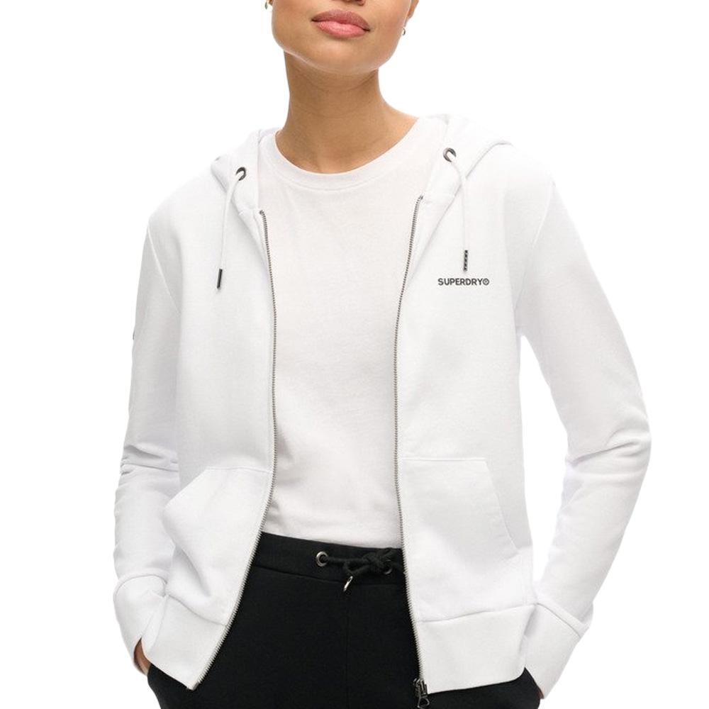 Superdry - Sweat Blanc Femme Superdry Plain Zip Hood - Sweat-shirt - Blanc - Decathlon