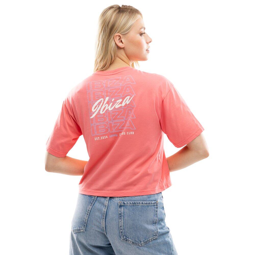 T-shirt ample crop top femme Lifestyle IBZ Eivissa Coral Corail 2/7