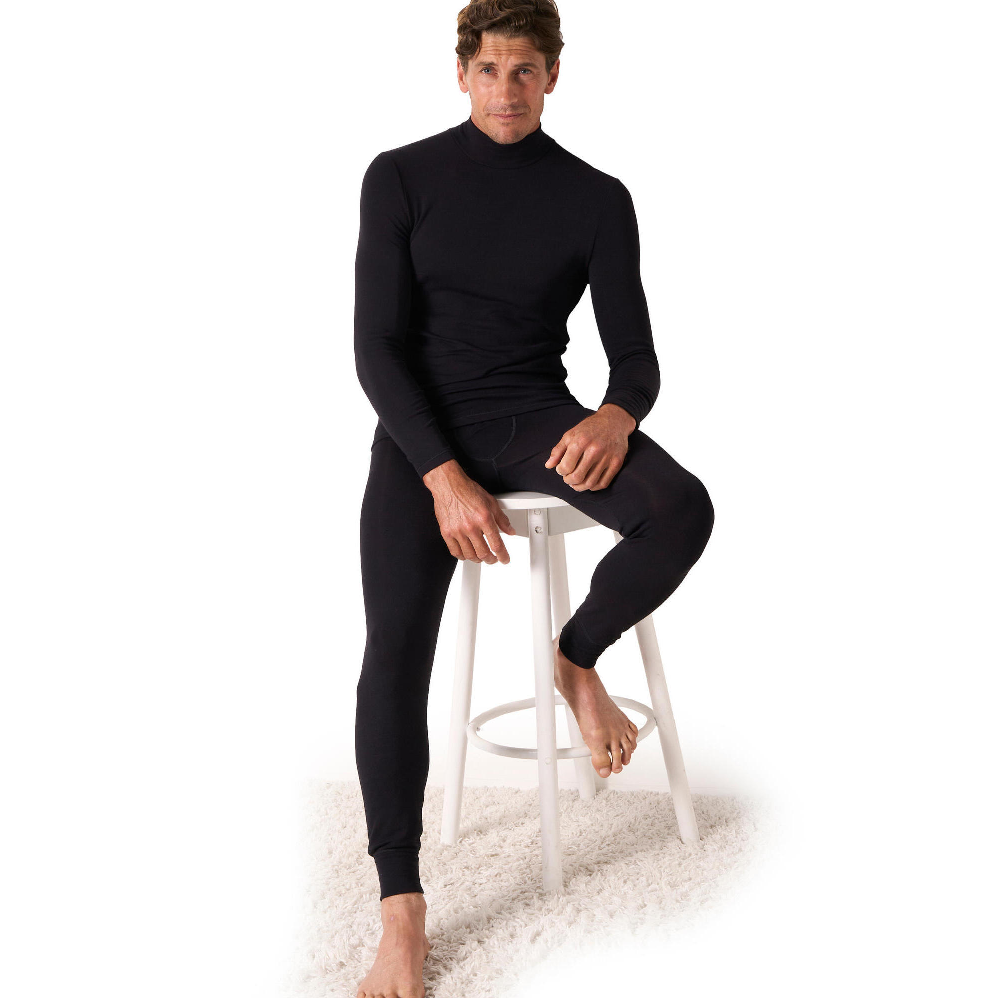 Damart - T-shirt Col Montant Thermique Thermolactyl Sensitive - Sous Maillot Manche Longue - Noir - Decathlon