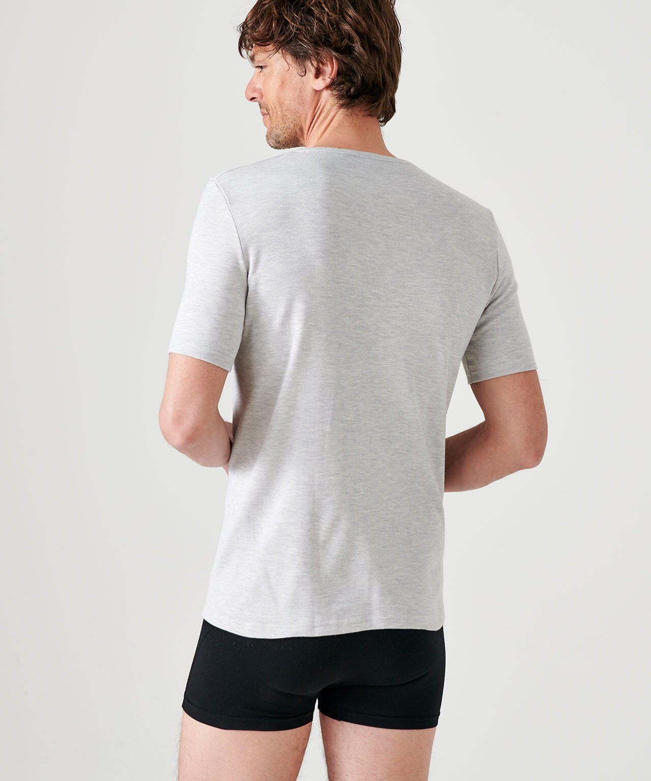 T-shirt thermique Thermolactyl manches courtes maille interlock  - Gris 3/4