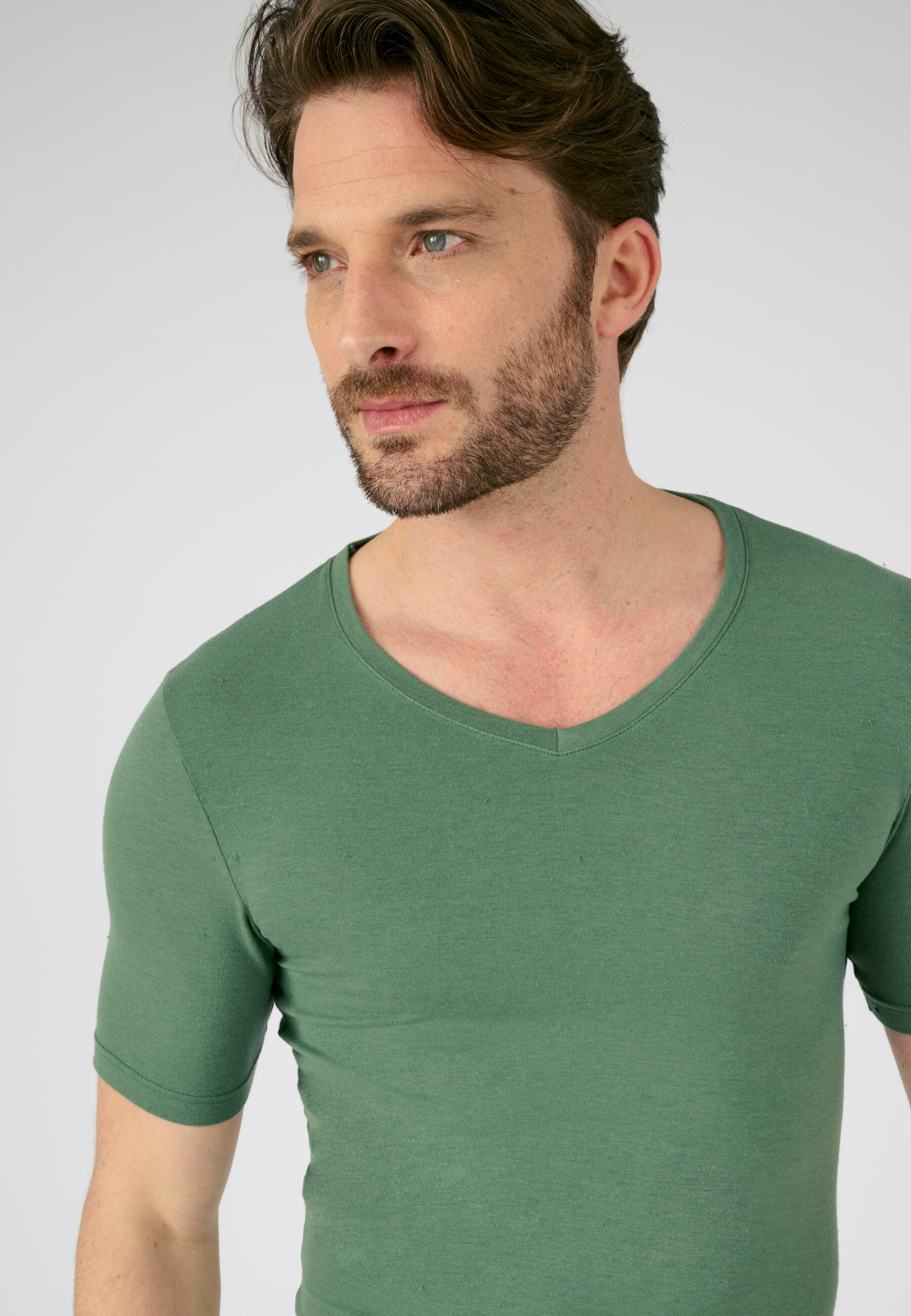 T-shirt manches courtes col V thermique Thermolactyl Sensitive - Vert 2/5