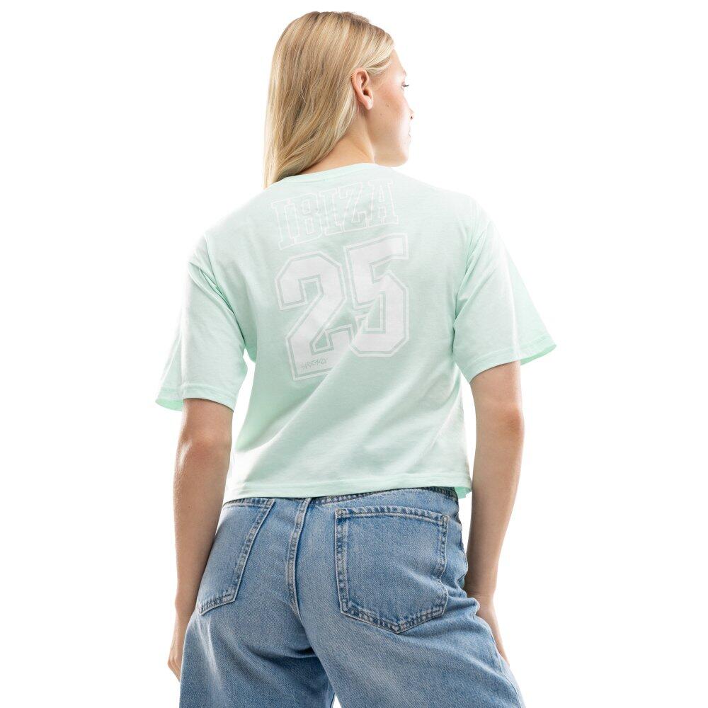 T-shirt ample crop top femme Lifestyle IBZ Eivissa Water Green Bleu 2/7