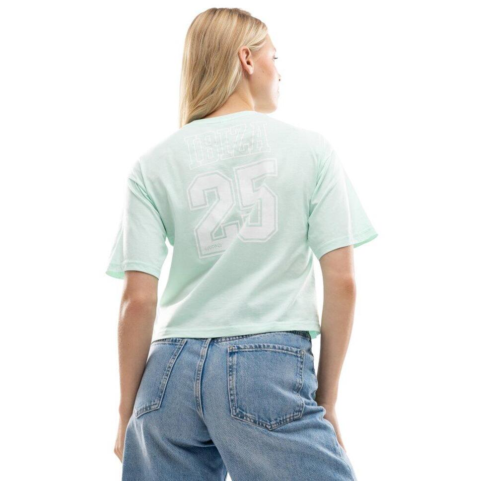 Damski luźny crop top Lifestyle Siroko IBZ Eivissa Water Green