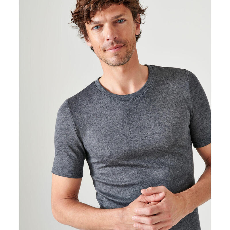 T-shirt Bench Gris Col Rond - Taille S, Occasion Très Bon état, Coupe Régulière