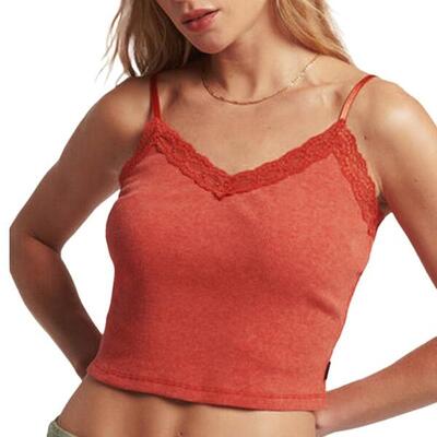 Superdry vintage kanten cami top voor dames - oranje