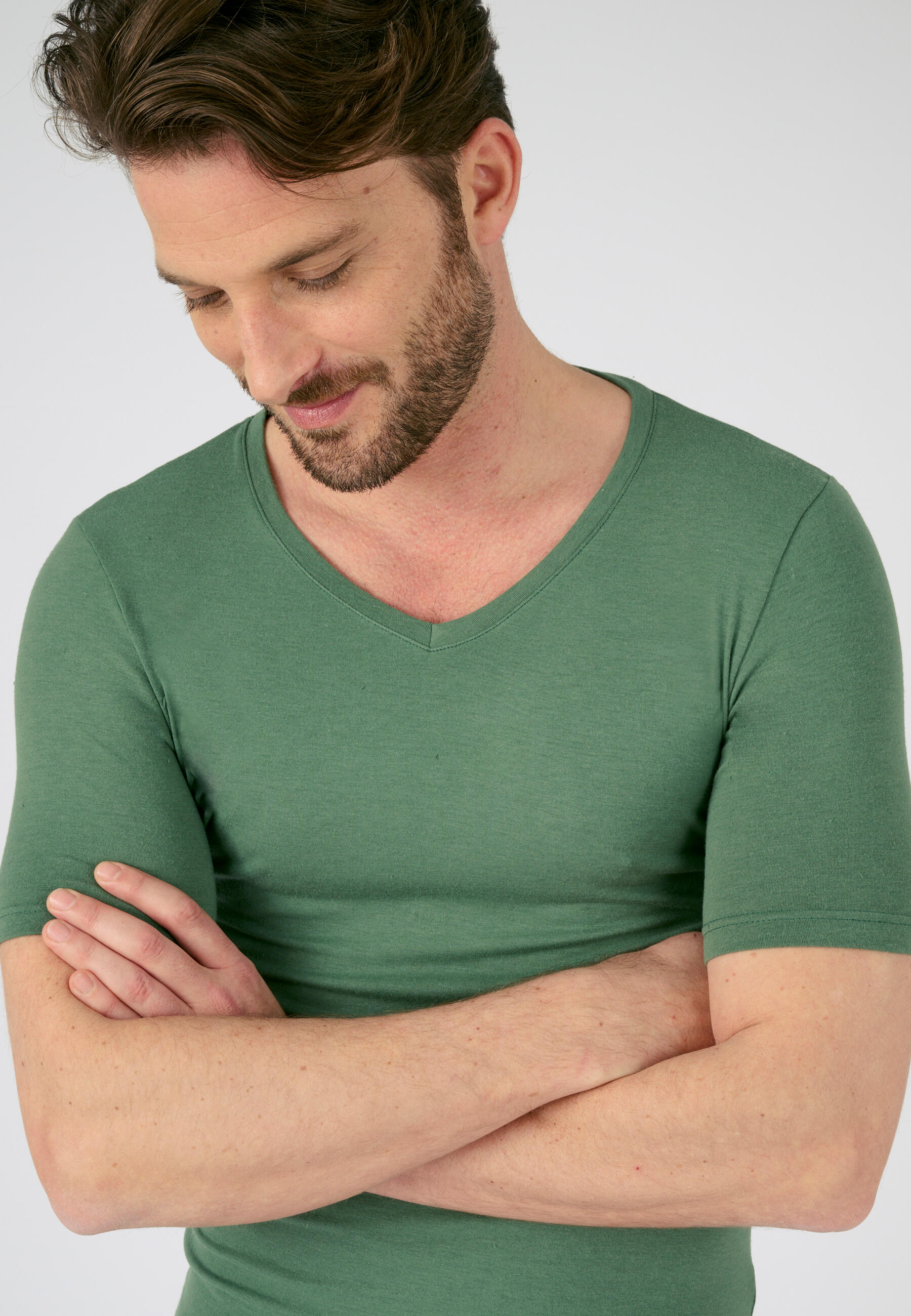 T-shirt manches courtes col V thermique Thermolactyl Sensitive - Vert 4/5