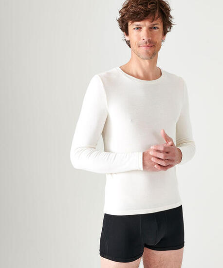 T-shirt col rond manches longues fine côte thermique Thermolactyl Sensitive