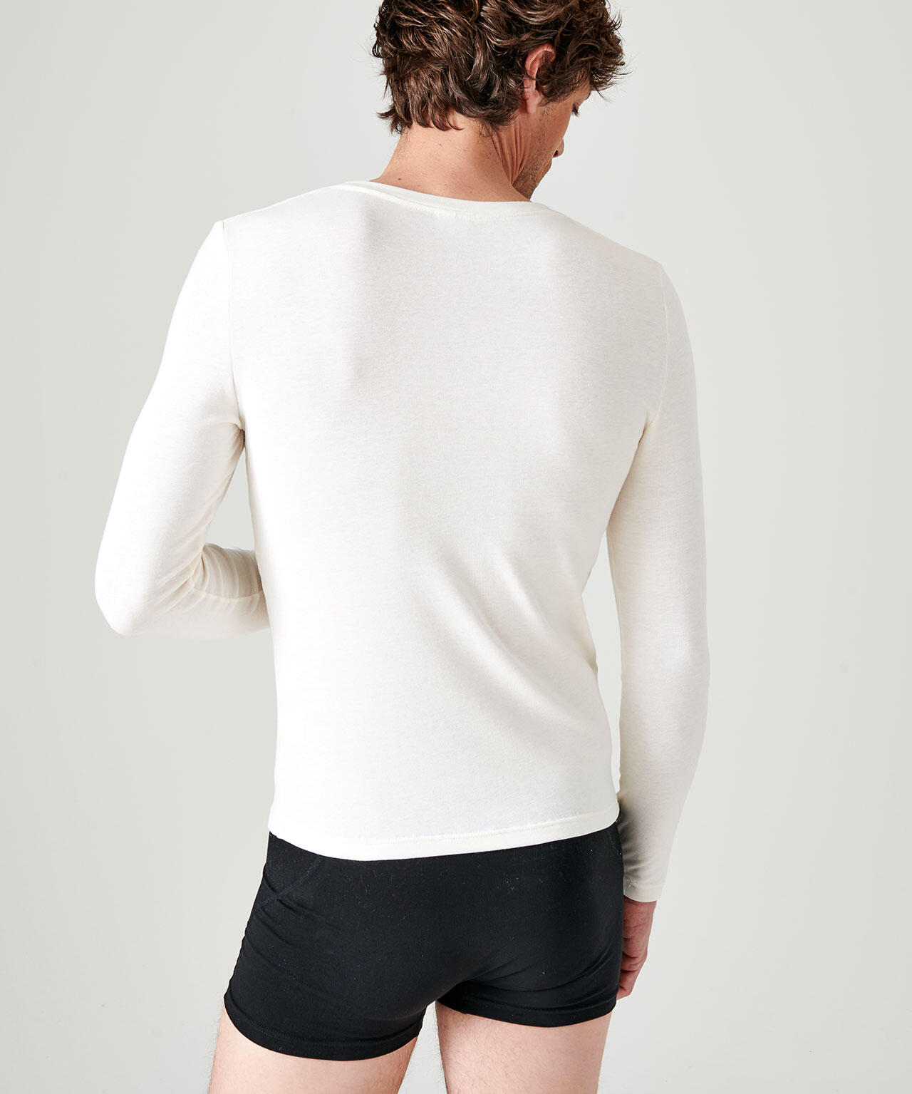 T-shirt col rond manches longues fine côte thermique Thermolactyl Sensitive 3/4