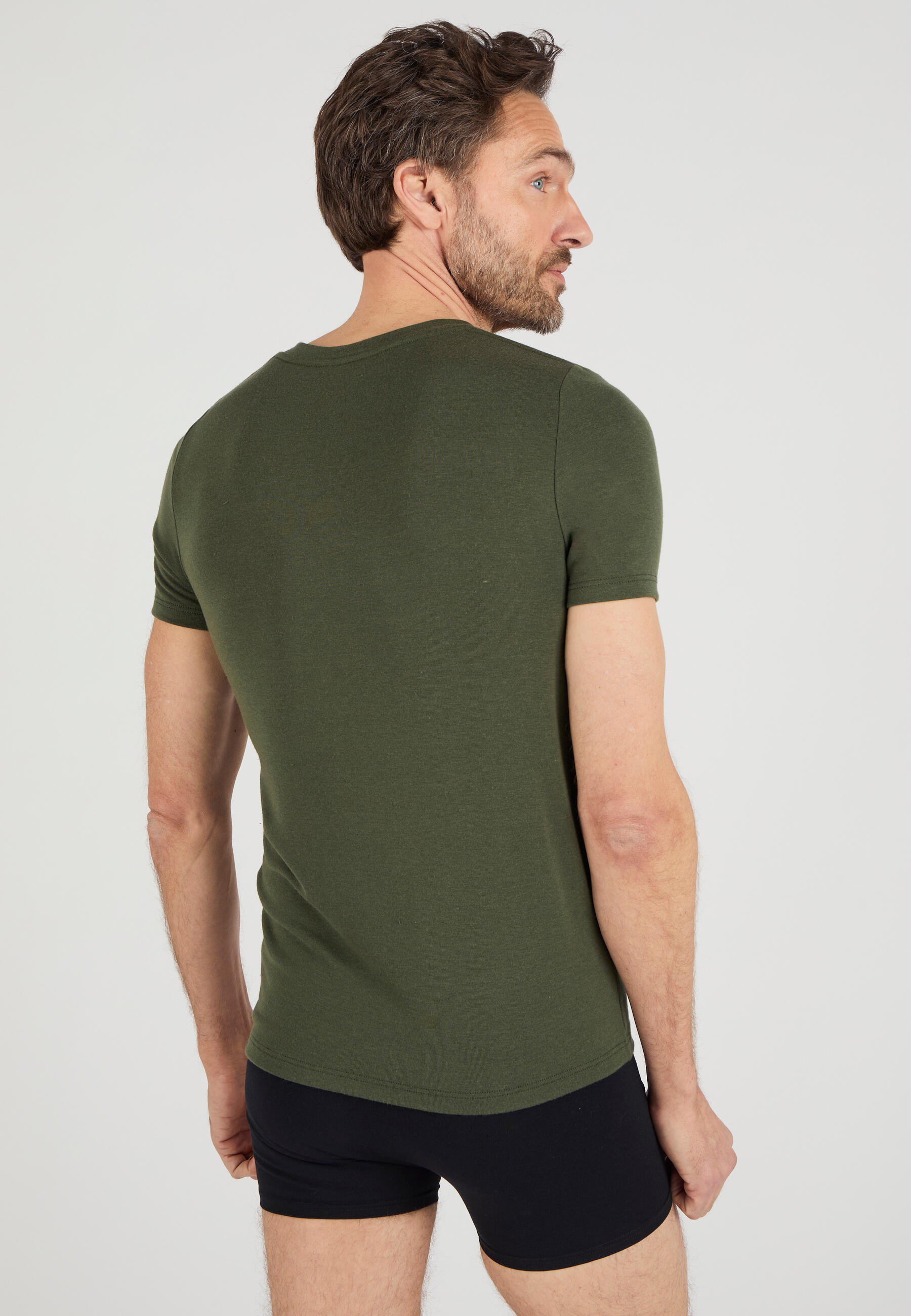 T-shirt col V manches courtes fine côte thermique Thermolactyl Sensitive 3/5