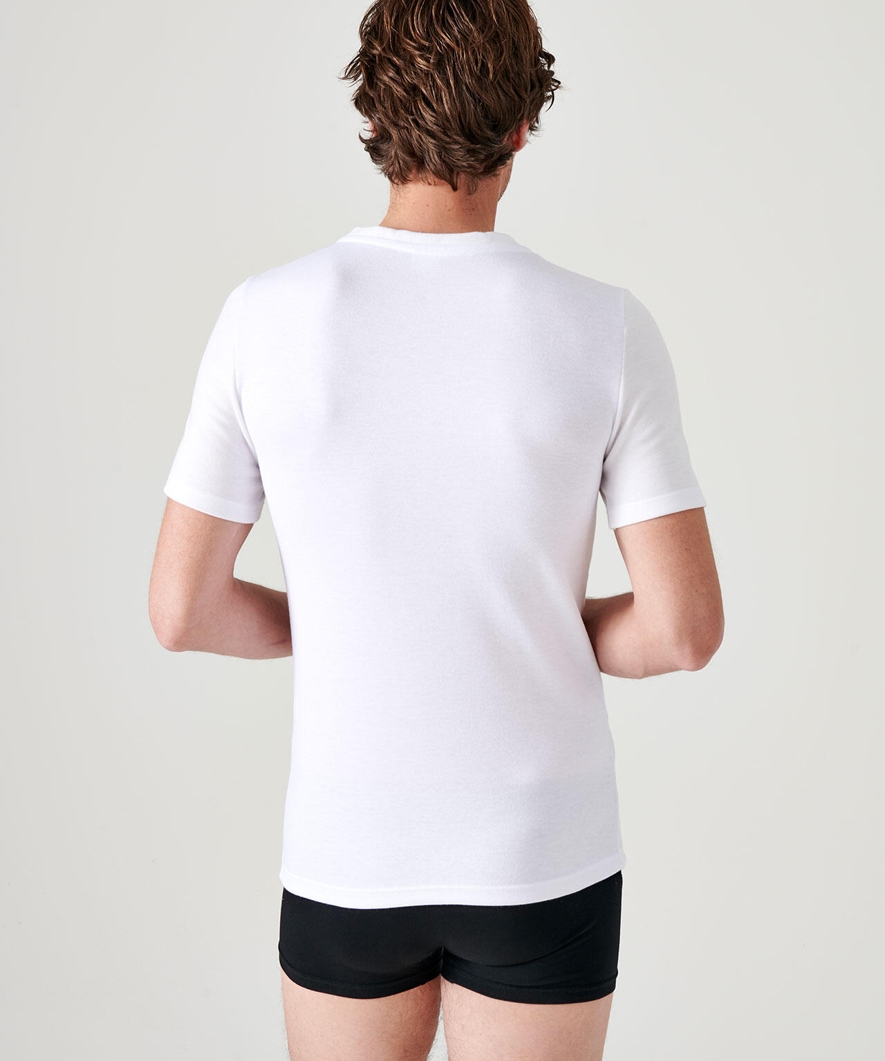 T-shirt double face col rond Thermolactyl - Blanc - Col Rond - Manches Courtes 3/4