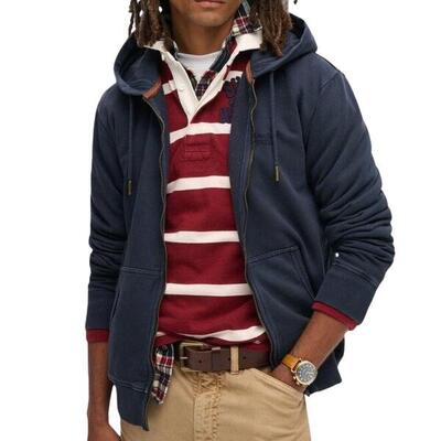 Geweven hoodie met rits en logo superdry essential