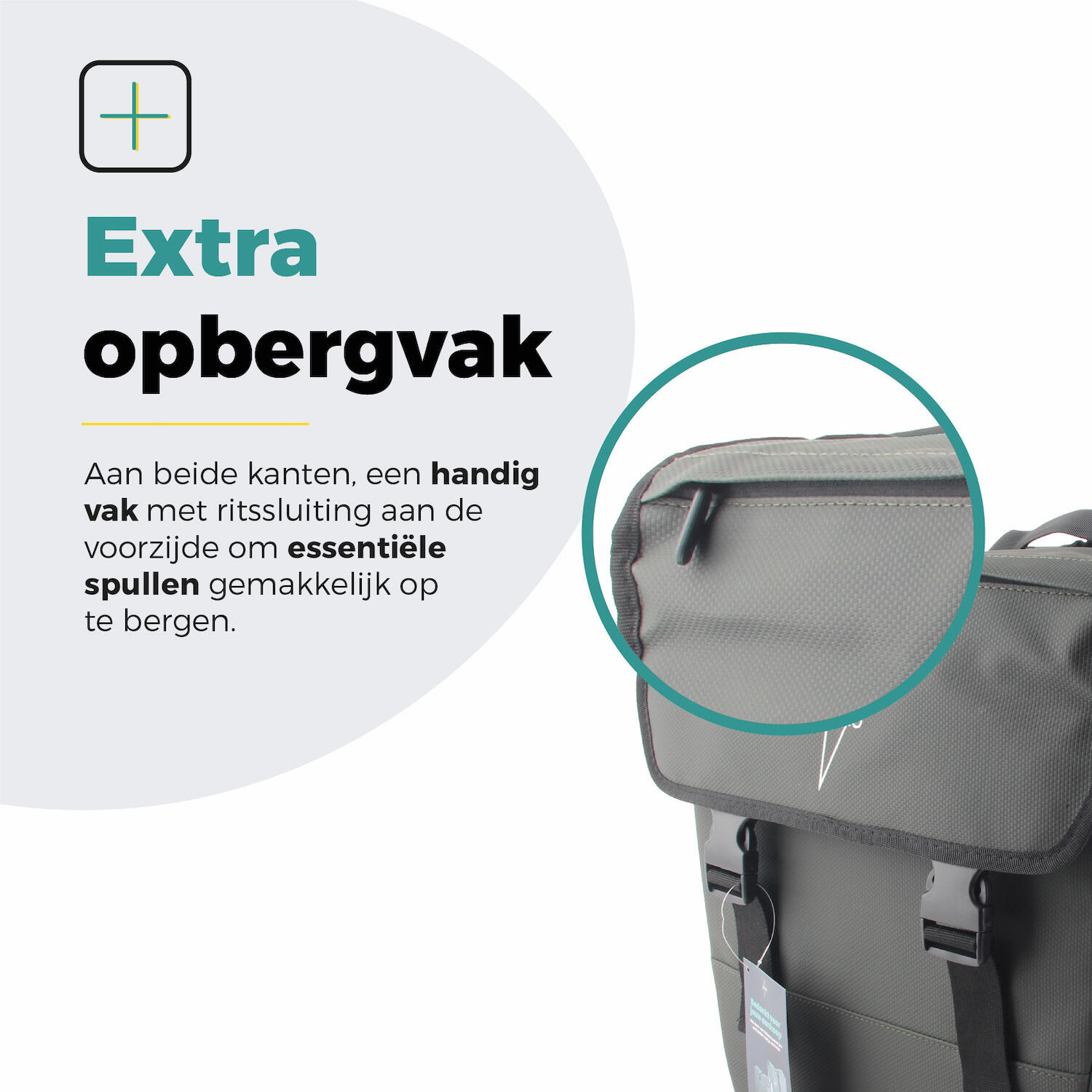 Voltano Dubbele Fietstas 40L Afgeschuind - Intense Green - Waterdicht 2/7